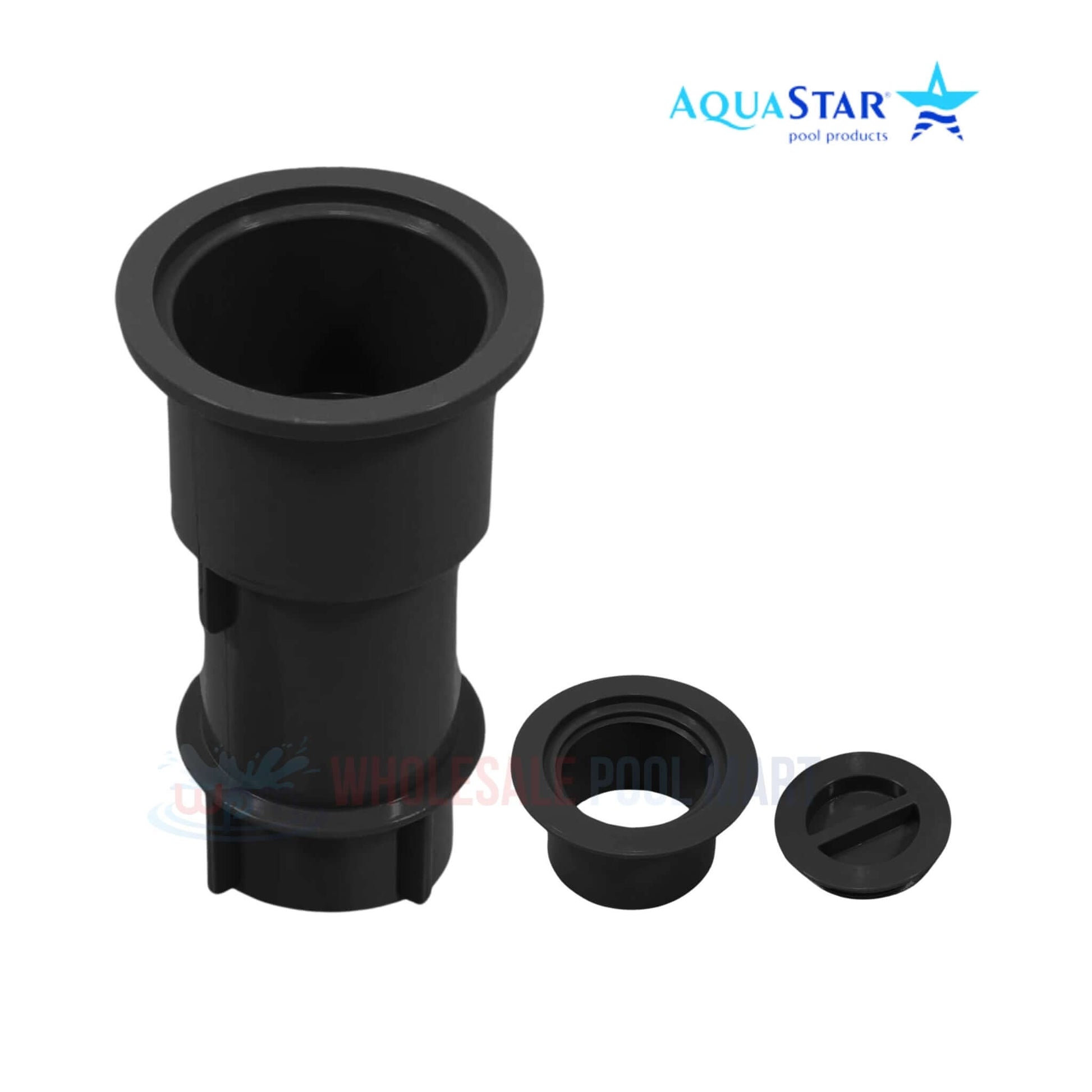AquaStar Umbrella Stand with Sleeve and Center Cap SMUS102 in black, ideal for pool use by Discount Pool Mart DPM.