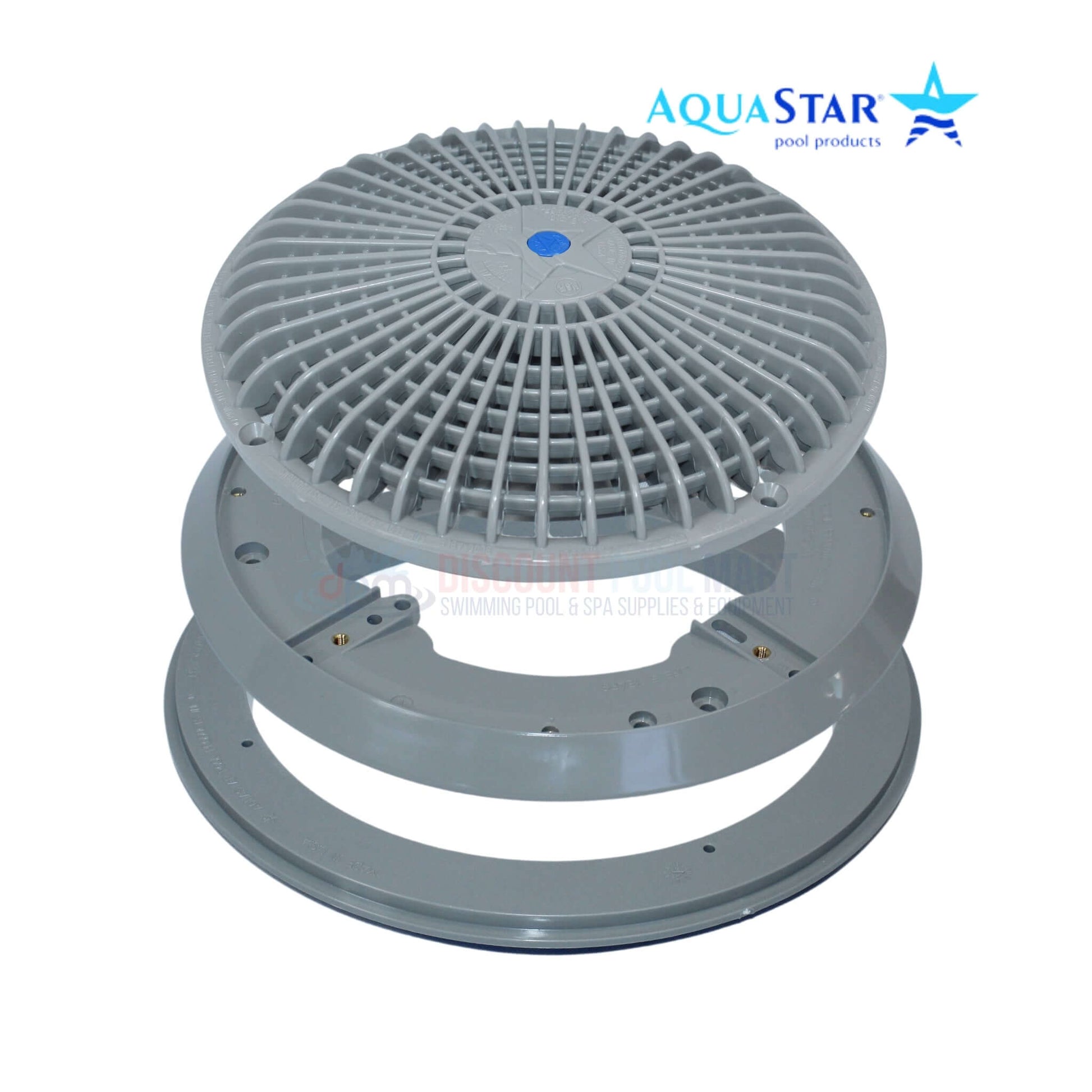 AquaStar 10" Round Main Drain Cover Grate in light gray, fits 10" frames, SKU A10RCFR103, by Discount Pool Mart DPM.