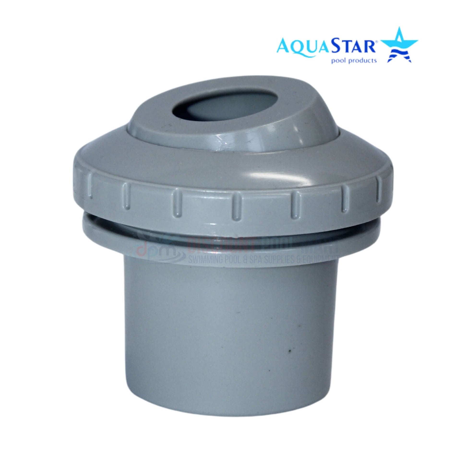 AquaStar 8203 Directional Eyeball Fitting, 1.5" MPT, 0.75" Eye, Gray, for optimal pool water flow control, Discount Pool Mart DPM.