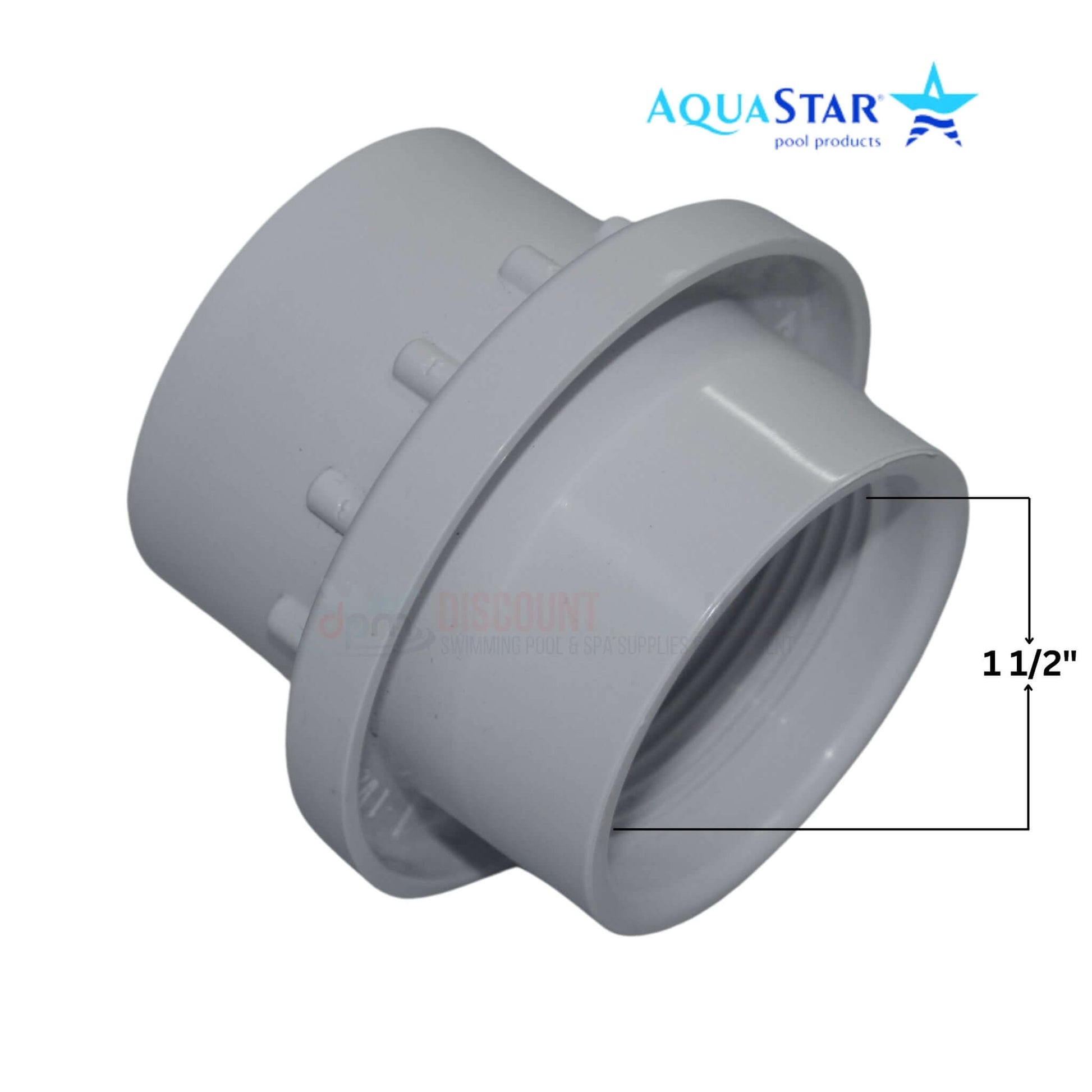 AquaStar Light Niche Return Fitting for 1.5" pipe in gray from Discount Pool Mart DPM, SKU 3603.