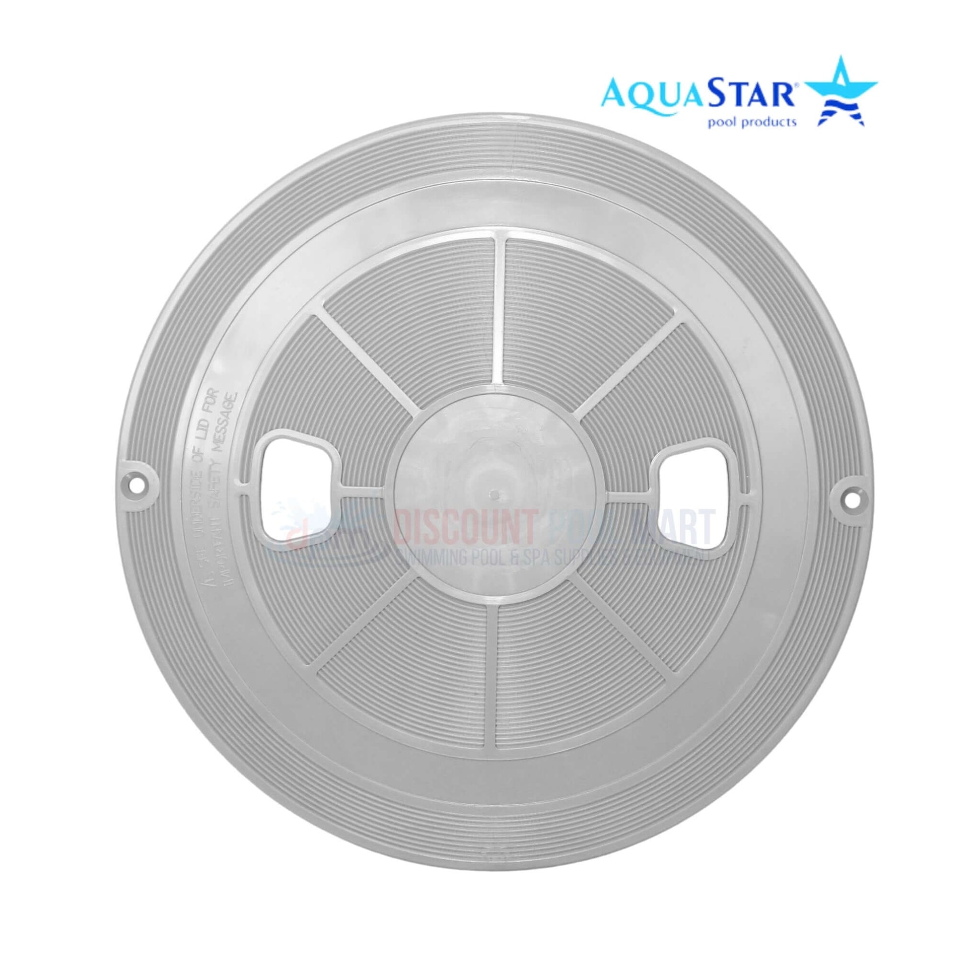 AquaStar Round Skimmer Lid RT103 in Light Gray. Fits standard skimmers. Available at Discount Pool Mart (DPM).