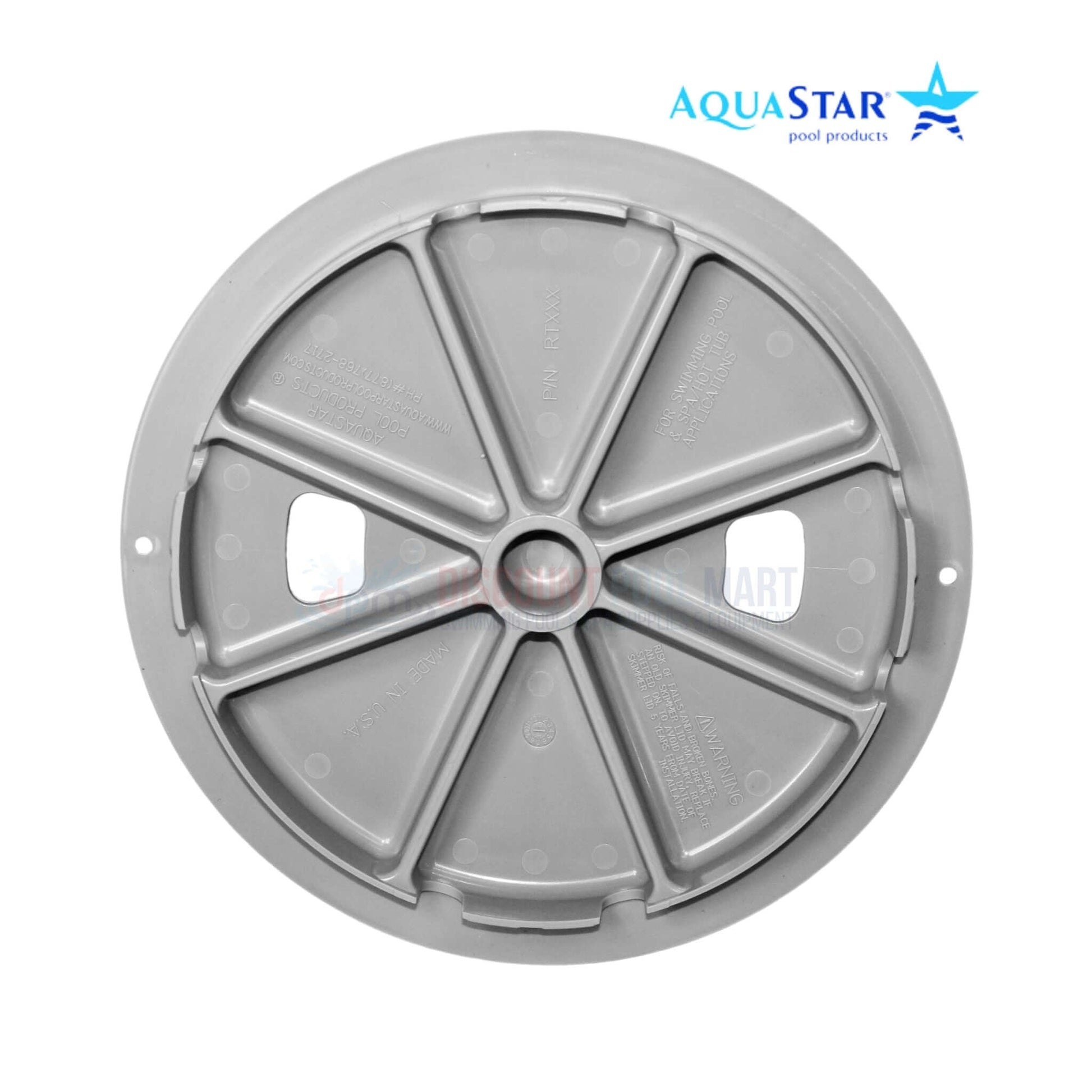 AquaStar Round Skimmer Lid in light gray, 9.9 inches; fits standard collars. Available at Discount Pool Mart DPM.