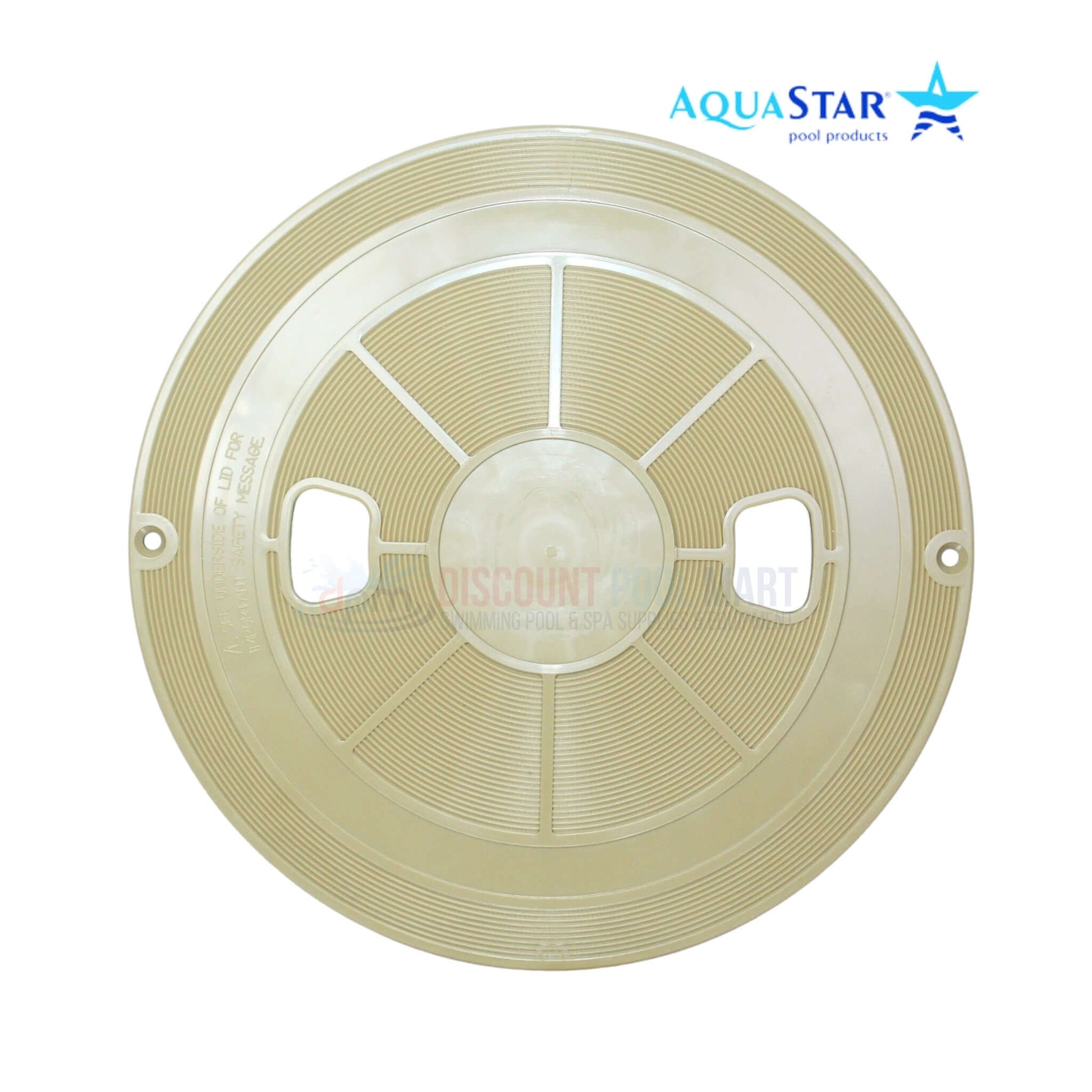 AquaStar Round Skimmer Lid in Tan, model RT108, compatible with AquaStar & standard collars. Available at Discount Pool Mart DPM.