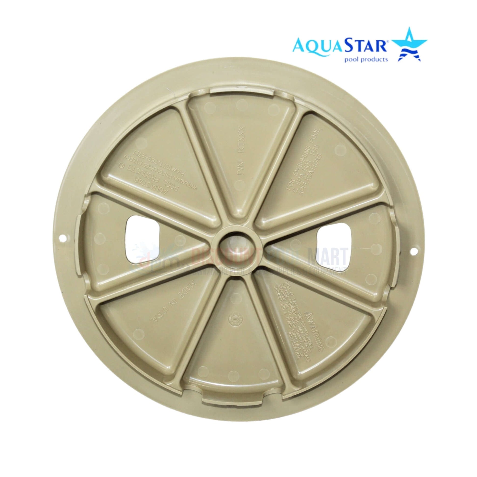 AquaStar Round Skimmer Lid in Tan, RT108, compatible with AquaStar and Sta-Rite/Pentair, available at Discount Pool Mart DPM.