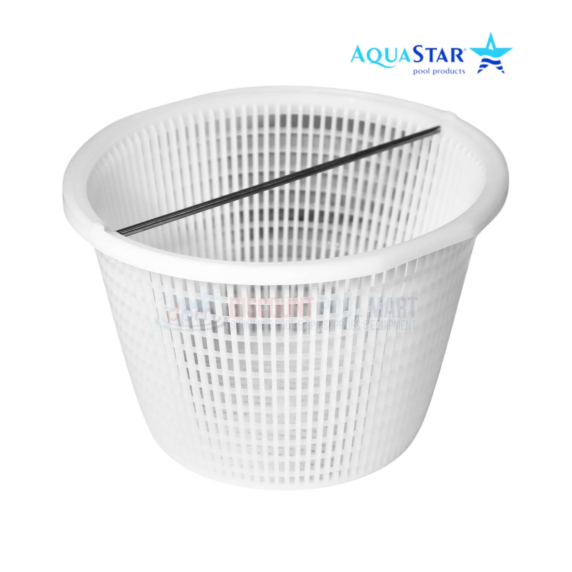 AquaStar Skimmer Basket with Handle SK6 for FlowStar skimmers at Discount Pool Mart DPM, 8.25" diameter.