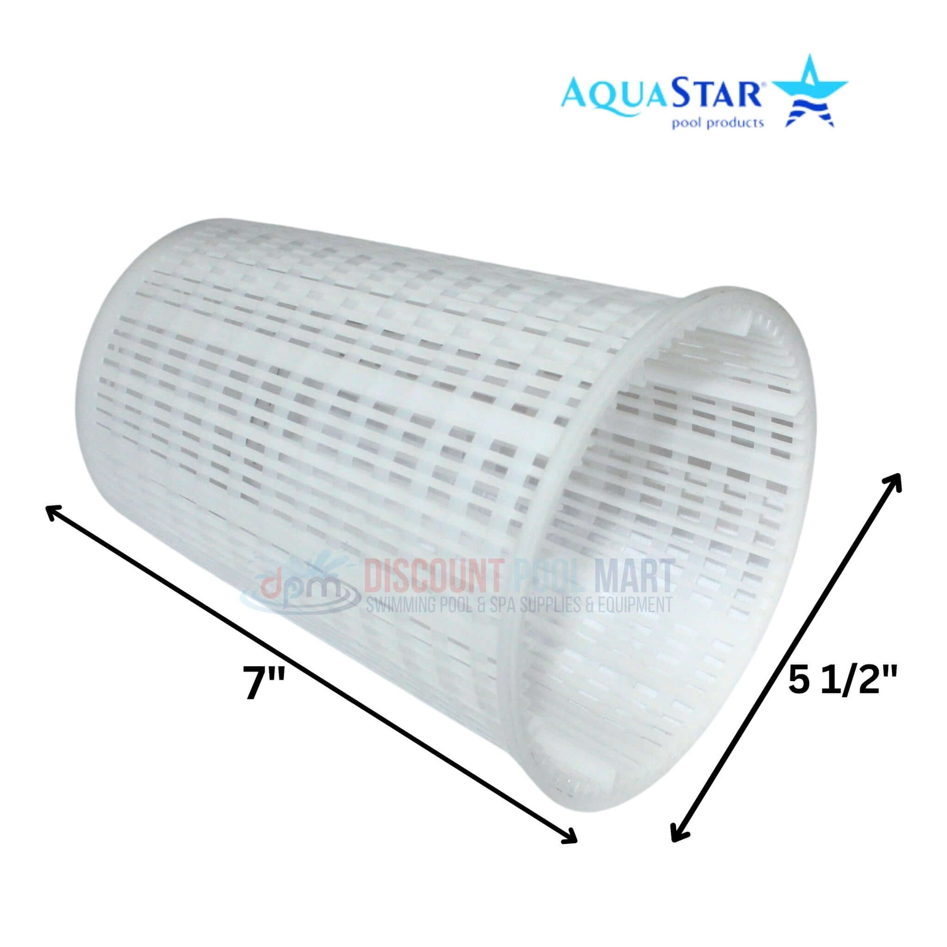 Aquastar Leaf Canister Basket Replacement for W560 HWN280, 7" x 5 1/2", from Discount Pool Mart DPM for efficient pool cleaning.