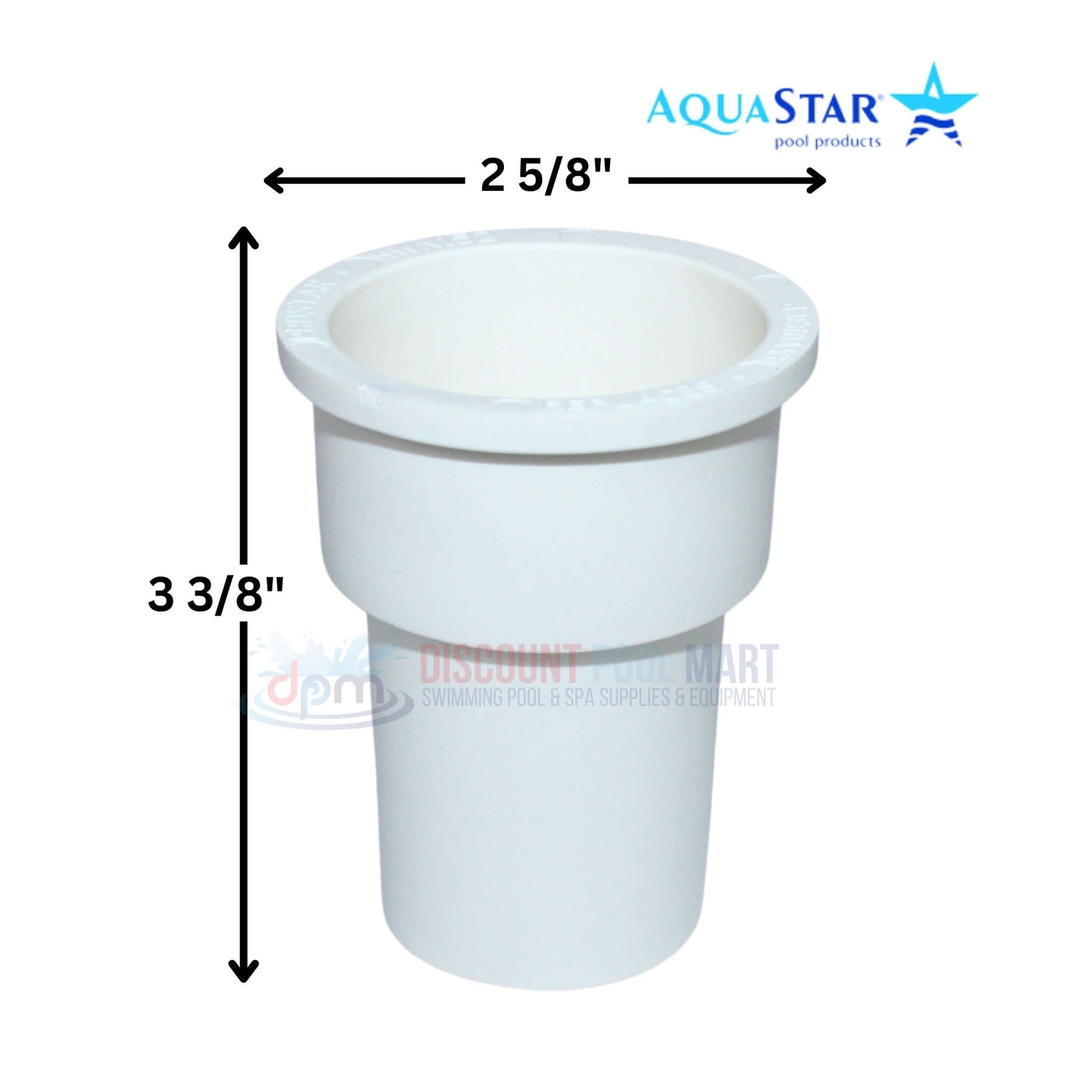 Aquastar Sectional Hose Skimmer Cone Adapter HWN152 from Discount Pool Mart, dimensions 2 5/8'' x 3 3/8'' for efficient pool maintenance.
