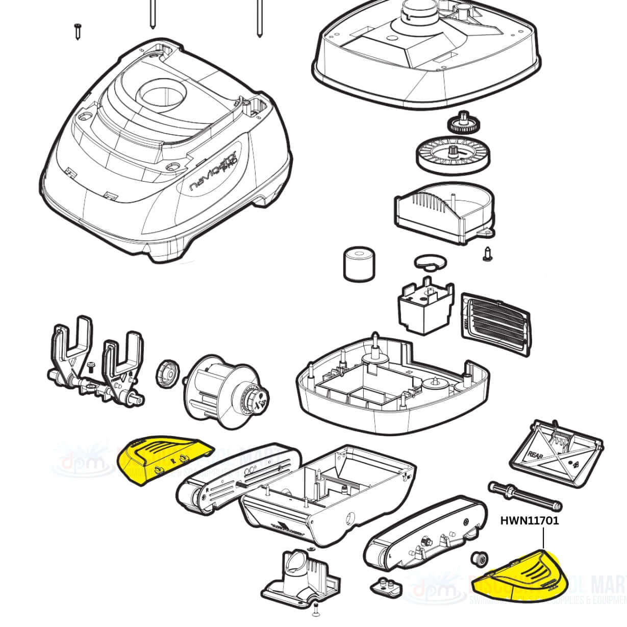 Aquastar Wing Kit, HWN11701 parts diagram for Hayward Navigator Pool Vac | Discount Pool Mart DPM