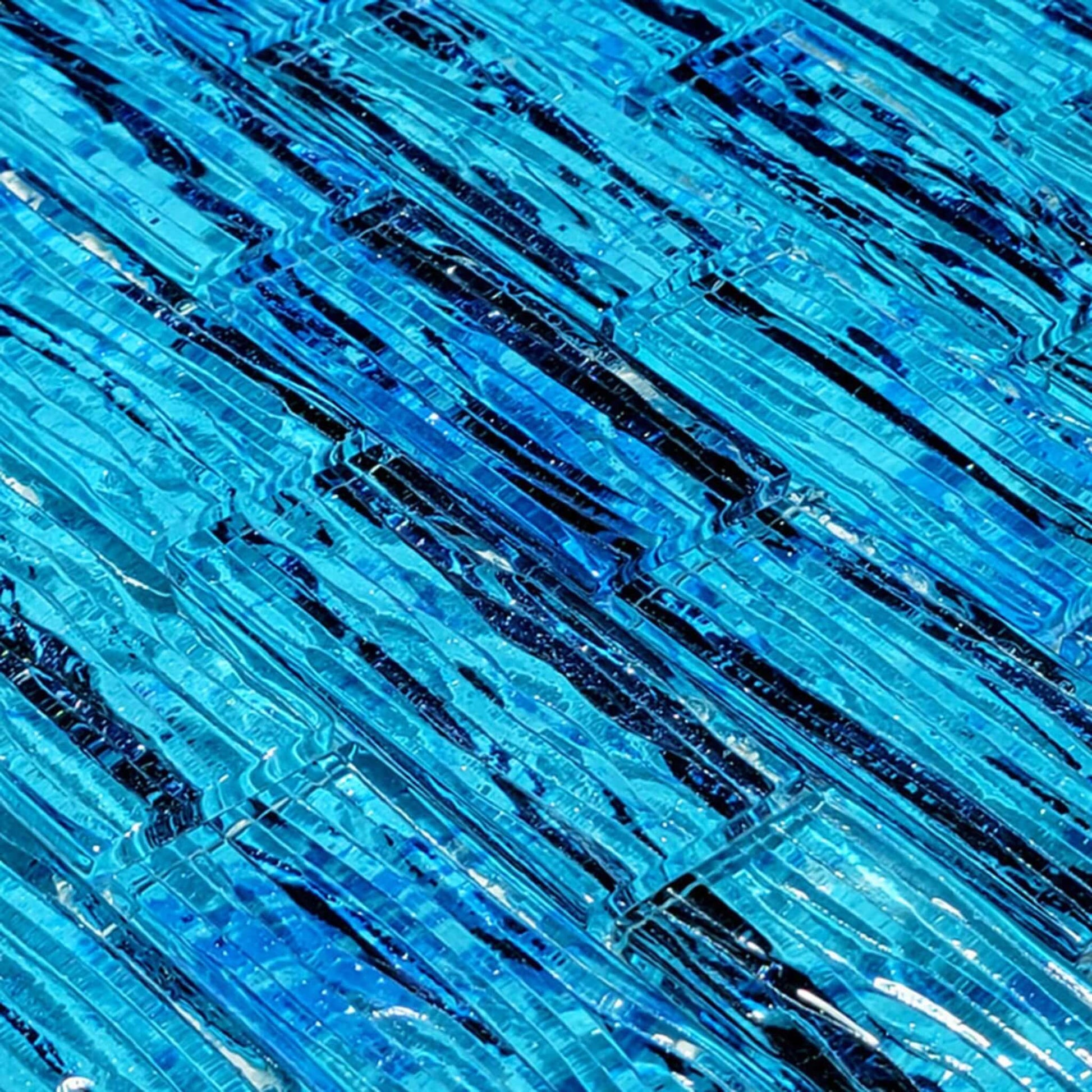 Artistry in Mosaics Cayman Blue Glass Tile 1.5" x 3" GM8153B4 from Discount Pool Mart, premium frost-proof tiles.