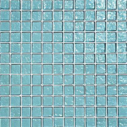Artistry in Mosaics 1" x 1" Glass Tiles Galaxy Series Aquamarine for pools, spas, SKU GG82323T9 from Discount Pool Mart.