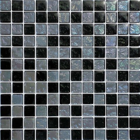 Artistry in Mosaics 1x1 Glass Tiles Galaxy Series Slate Blend by Discount Pool Mart DPM, SKU GG82323K9.