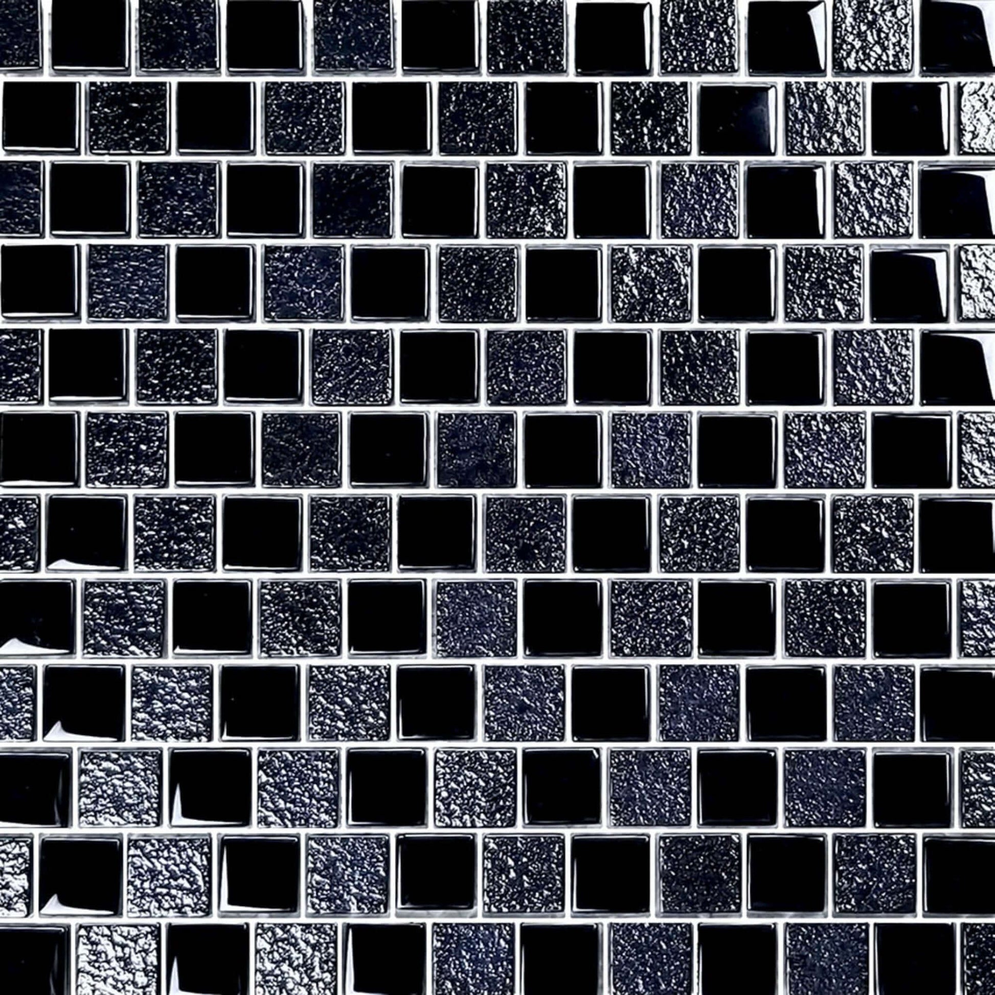 Artistry in Mosaics 1" x 1" Black Glass Tiles from Discount Pool Mart, SKU SS82323K1, modern design for easy installation.