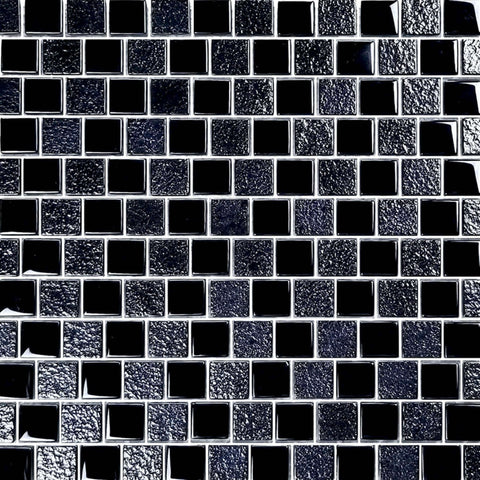 Artistry in Mosaics 1" x 1" Black Glass Tiles from Discount Pool Mart, SKU SS82323K1, modern design for easy installation.