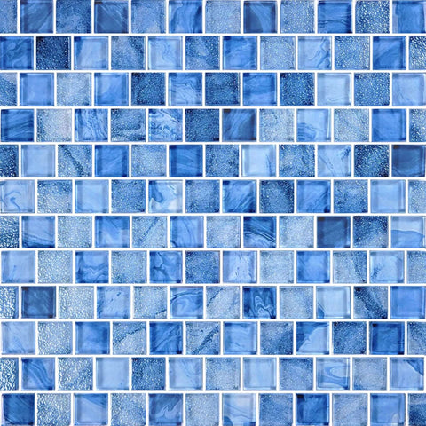 1" x 1" Lapis Blue Glass Tiles, SS82323B3, from Discount Pool Mart DPM, vibrant and durable for elegant spaces.