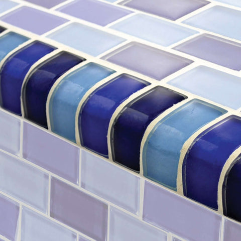Artistry in Mosaics 1" x 2" Glass Tiles Crystal Series Cobalt Blue Blend - TRIM-GC82348B2 | Discount Pool Mart DPM
