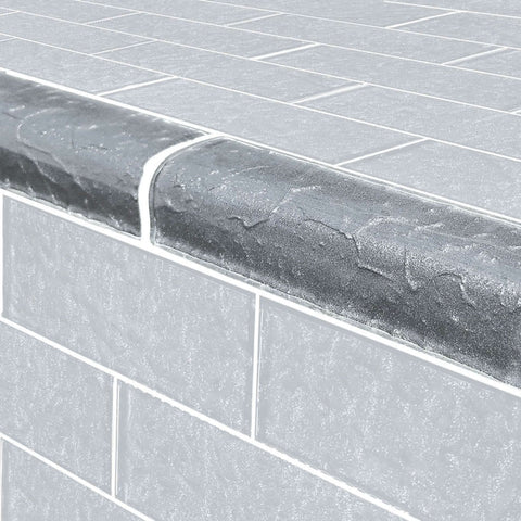 2" x 6" glass tiles Moonscape Series gray trim for pool waterlines, steps by Discount Pool Mart DPM | TRIM-MS826K7