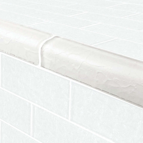 Artistry in Mosaics 2" x 6" White Trim Glass Tiles Moonscape Series for pool edges, SKU TRIM-MS826W2, Discount Pool Mart DPM.