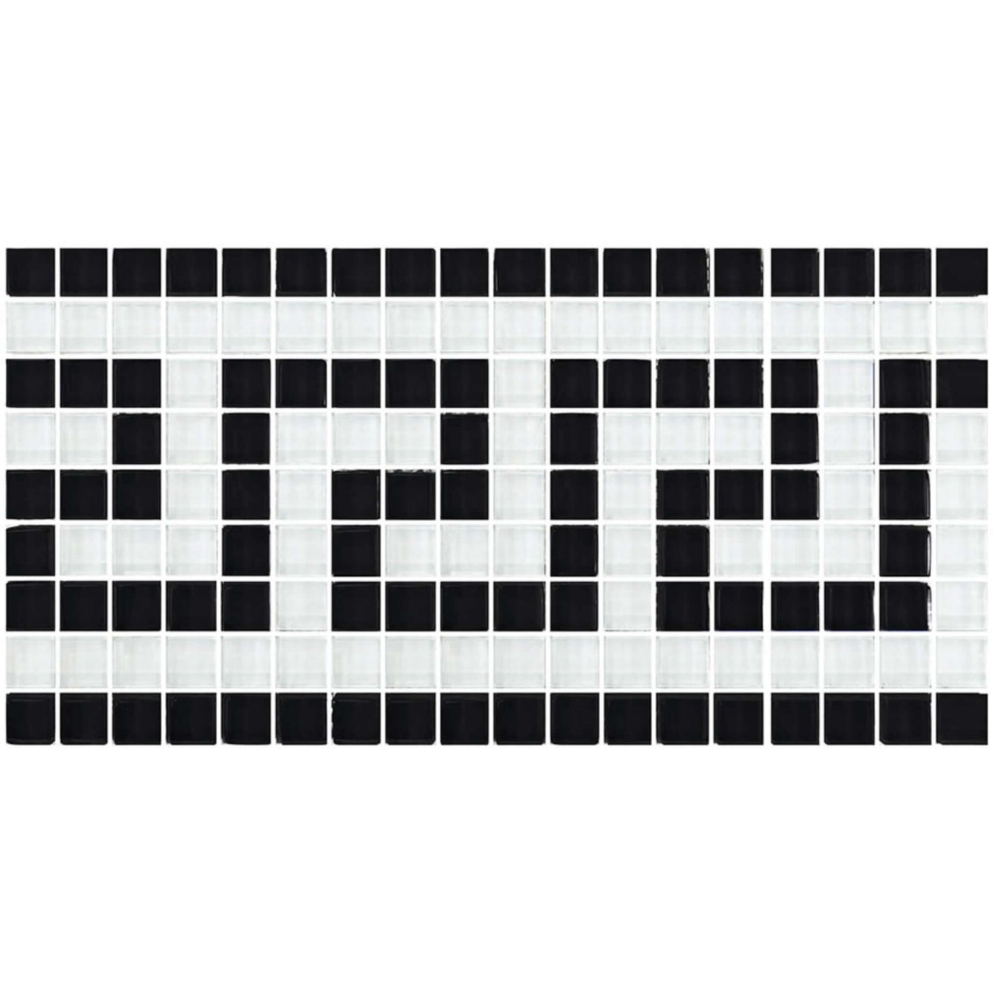 Artistry in Mosaics 5/8" x 5/8" Glass Tiles Greek Key Series Black White GK858K10 from Discount Pool Mart DPM.
