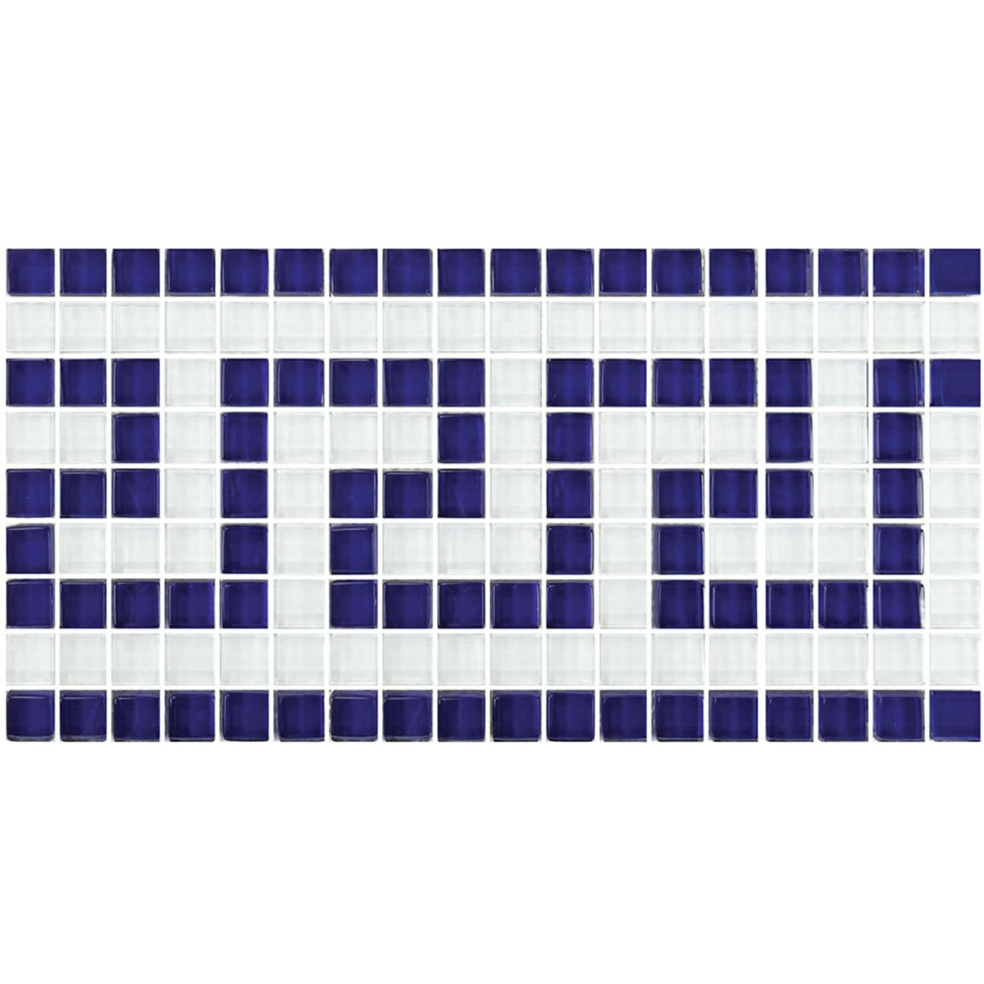 Artistry in Mosaics Greek Key Series Blue White Glass Tiles GK858B23 from Discount Pool Mart DPM, 5/8" x 5/8".