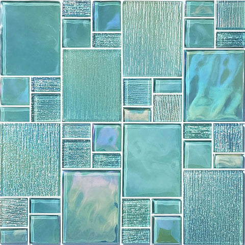 Artistry in Mosaics Avalon Series Seafoam Glass Tiles 1 sq ft AV8MXT8 from Discount Pool Mart DPM.