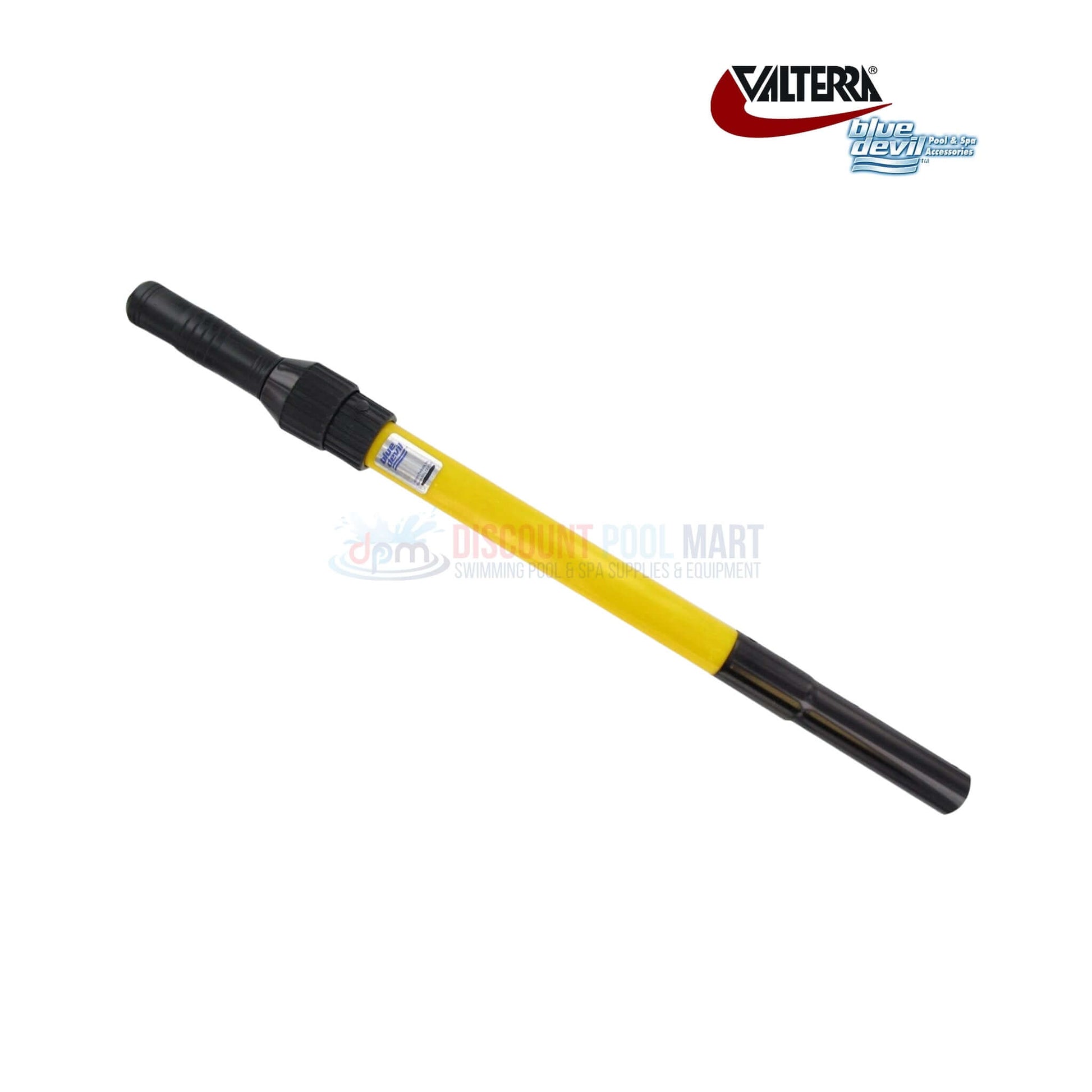 Valterra B4546 | Valterra 2-Section Fiberglass Pool Pole 12'-24' in yellow, shown from the side, ideal for pool maintenance, Discount Pool Mart.