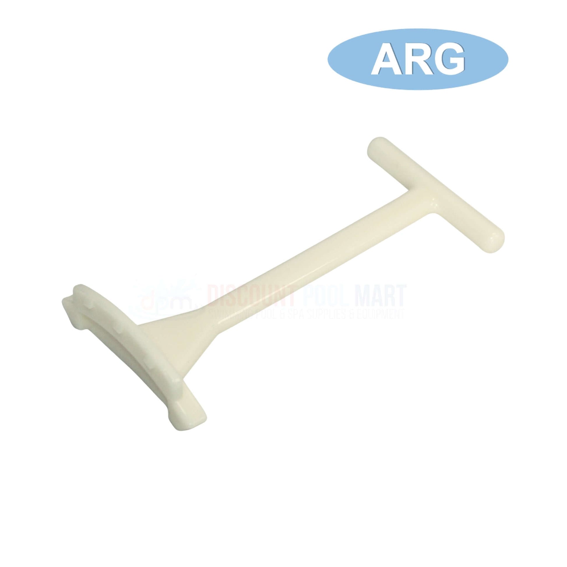 BHD069 | ARG Heavy Duty Skimmer Basket Extension Handle in white, designed for easy grip and accessibility for pool cleaning. Discount Pool Mart.