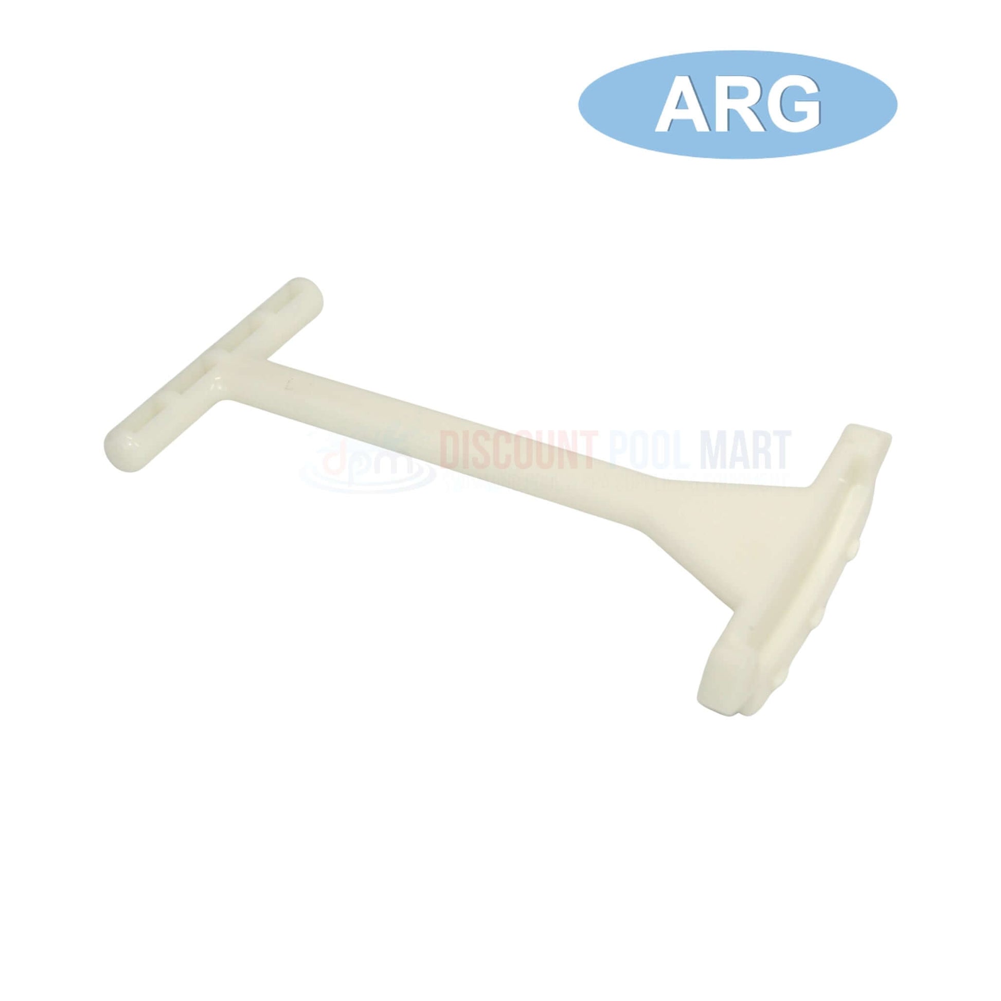 BHD069 | ARG Heavy Duty Skimmer Basket Extension Handle in white, showcasing the strong grip for pool cleaning, available at Discount Pool Mart.