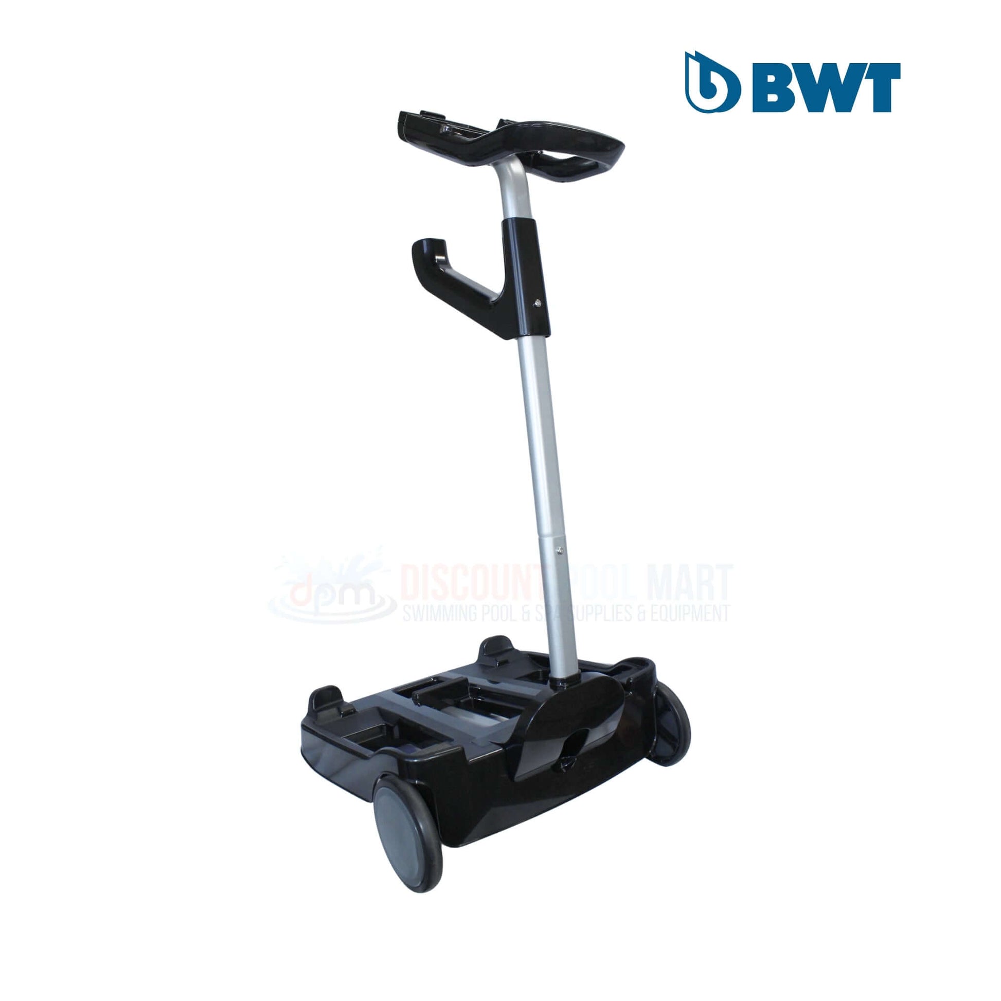 BWT D500 & D600 Cleaner Carry Trolley in sleek black with silver handle, ideal for transporting pool cleaners, available at Discount Pool Mart.