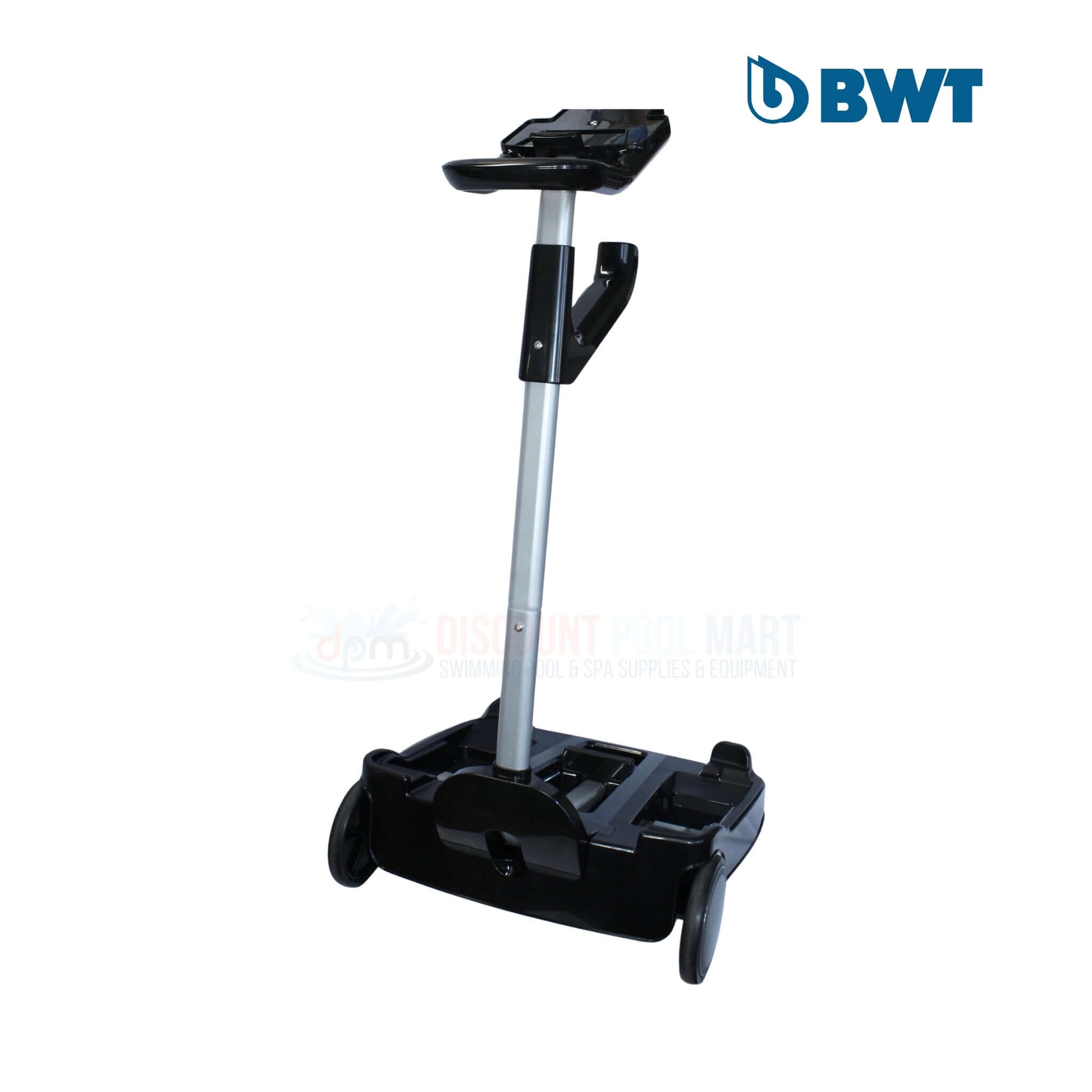 BWT D500 & D600 Cleaner Carry Trolley by Discount Pool Mart, showcasing sturdy black trolley with smooth wheels for easy transport.