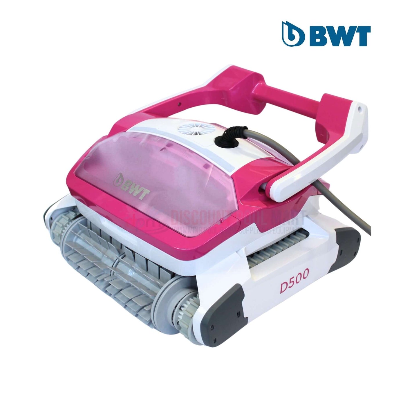 BWT D500 robotic pool cleaner with 60 ft cord at Discount Pool Mart DPM, featuring adjustable nozzles and Smart Navigation.