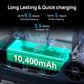 Beatbot A100 Pro battery specifications highlighting long lasting 10,400mAh, up to 9.5 hours surface cleaning, quick 3.5 hour charge.