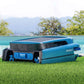 Beatbot robotic pool cleaner on grass, featured in the Discount Pool Mart (DPM) collection, showcasing eco-friendly technology.