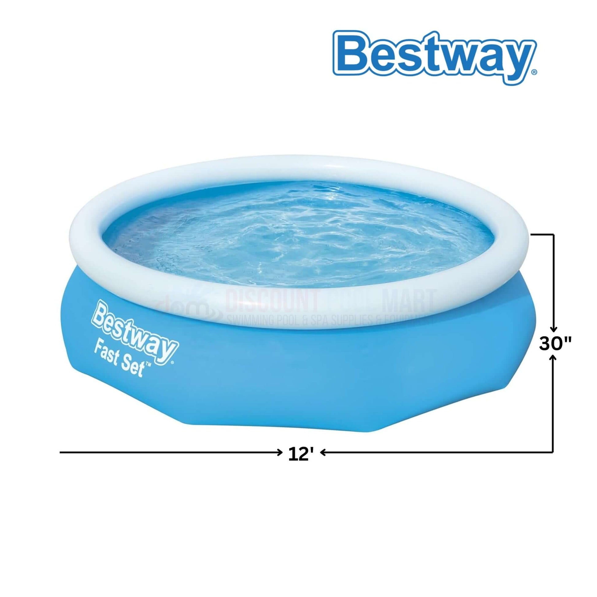 Bestway Fast Set Inflatable Swimming Pool 12' x 30" with Filter, SKU 57275E | Discount Pool Mart DPM