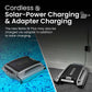Betta SE Plus Solar Powered Smart Robotic Pool Skimmer charging via adapter at Discount Pool Mart DPM.