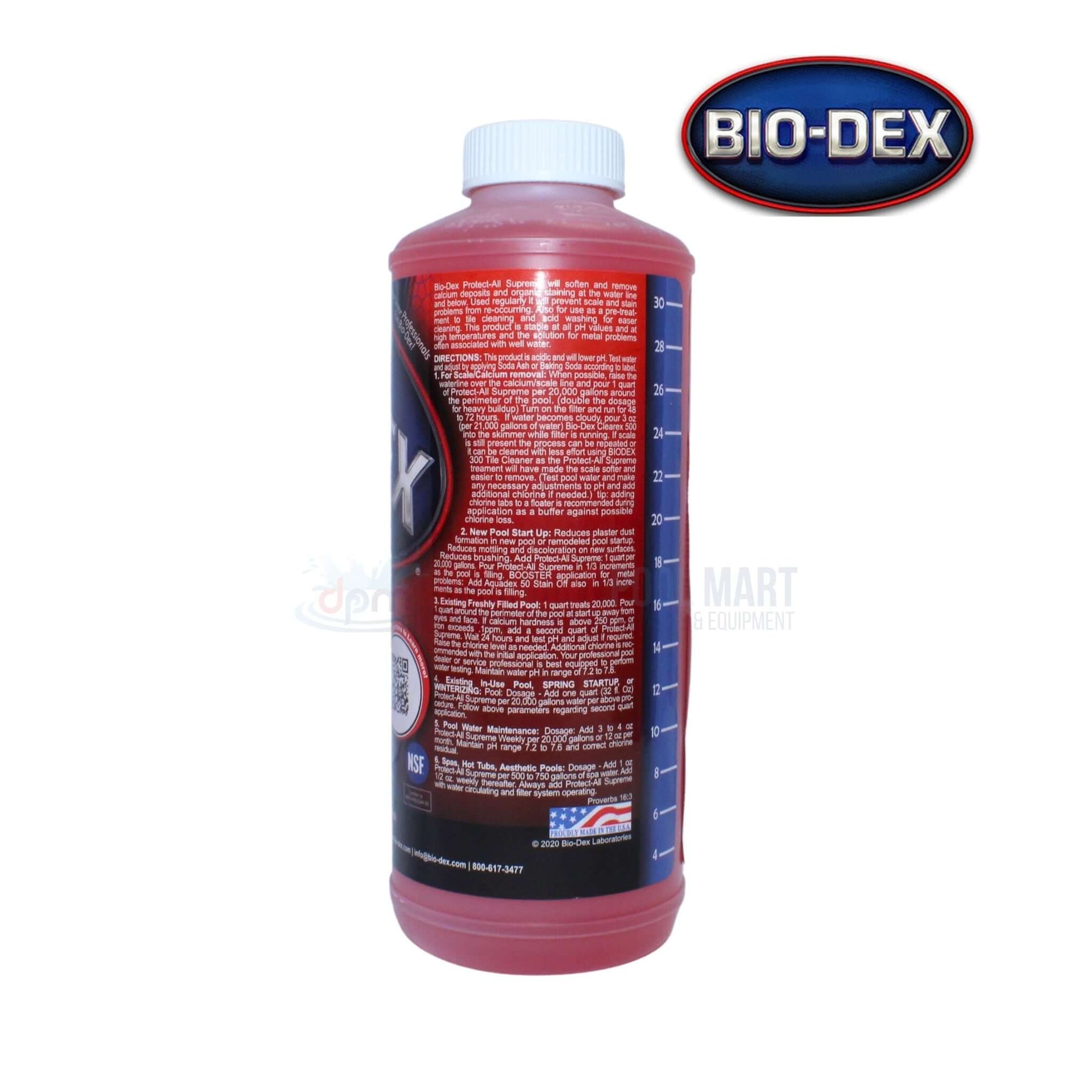 Bio-Dex Protect-All Supreme Stain and Scale Remover PAO32 from Discount Pool Mart DPM for tough stain removal in pools.