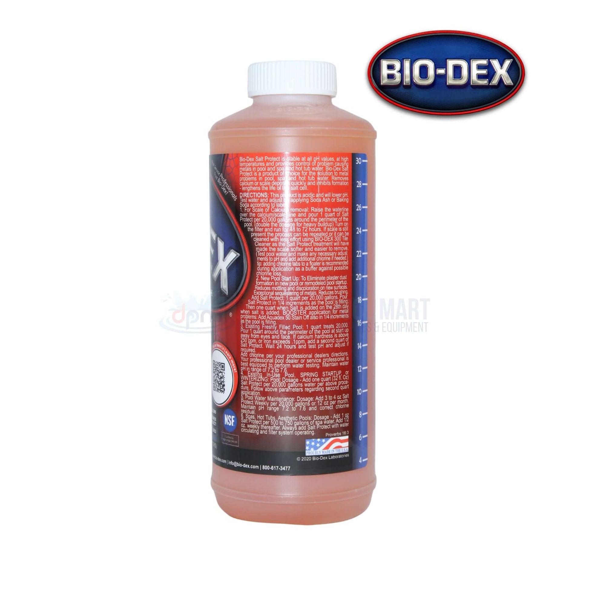 Bio-Dex Salt Protect Scale Remover 32oz for saltwater pools from Discount Pool Mart DPM | SALT32