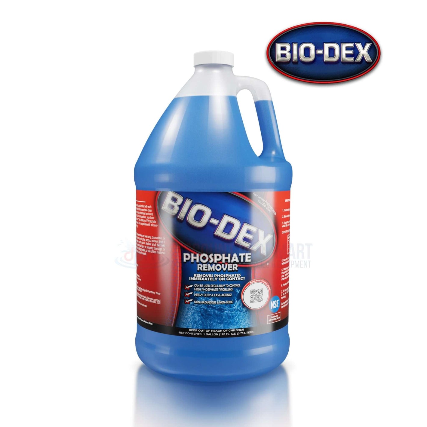 Bio-Dex Phosphate Remover 1 Gallon PHOS04 by Discount Pool Mart, eliminates phosphates for clear pool water.