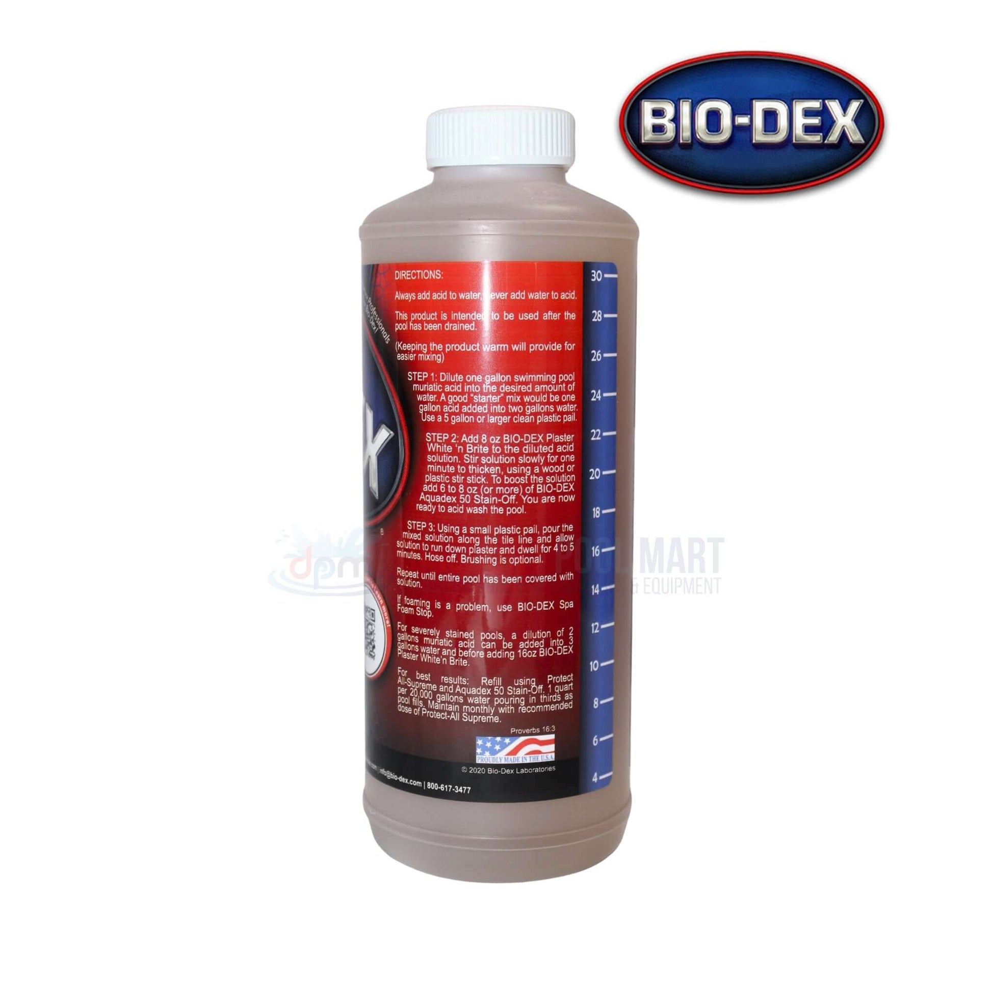 Bio-Dex Plaster White N Brite Acid Wash 32oz PWB32 from Discount Pool Mart DPM for effective pool cleaning.