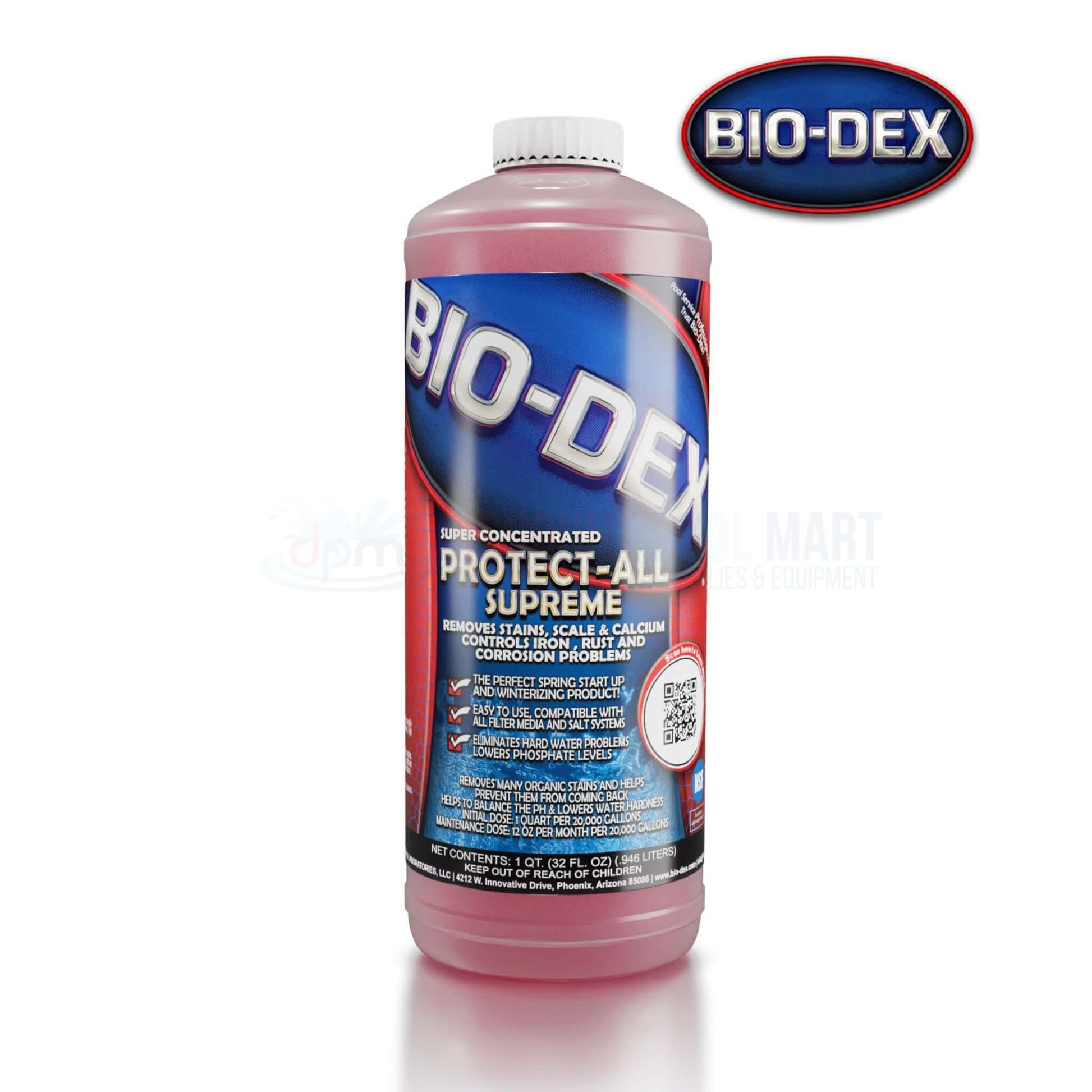 Bio-Dex Protect-All Supreme Stain and Scale Remover PAO32 by Discount Pool Mart DPM, 1 Qt bottle