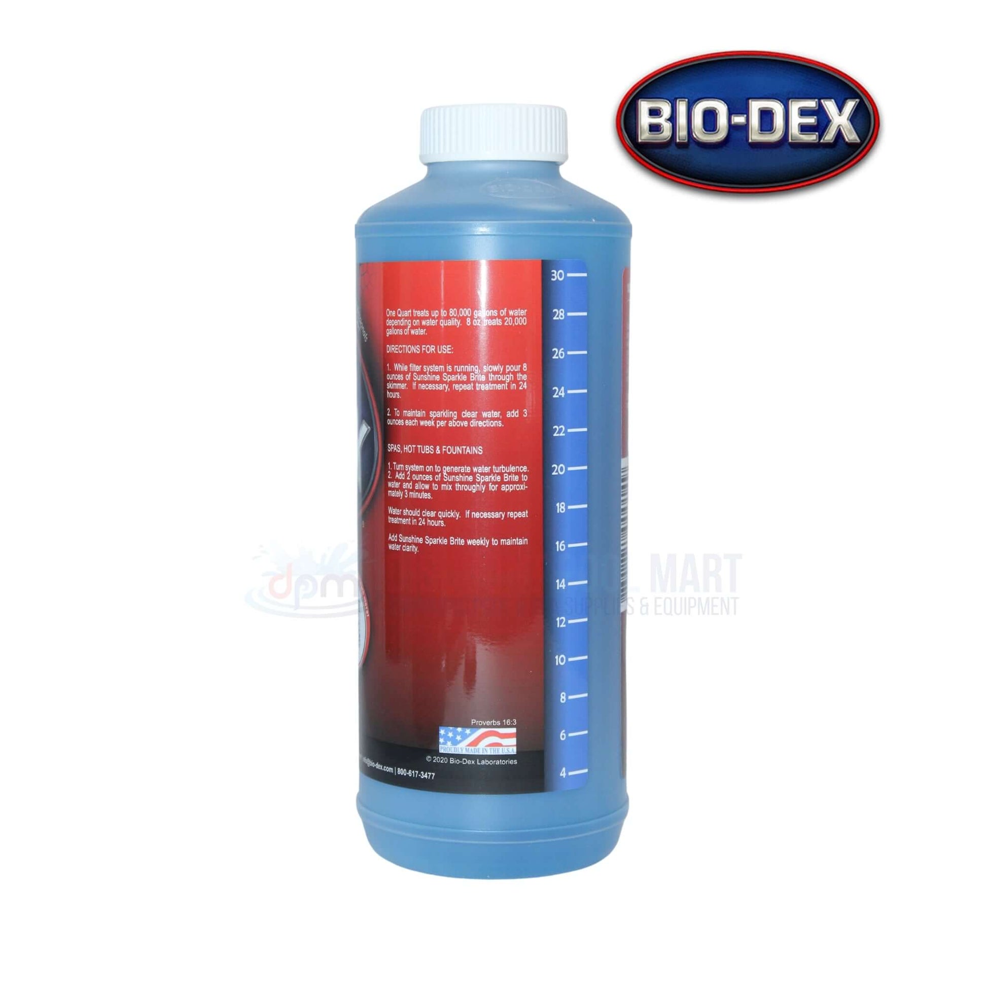 Bio-Dex Sunshine Sparkle Brite Clarifier 32oz for clear pool water | SKU: SSS32 | Available at Discount Pool Mart DPM