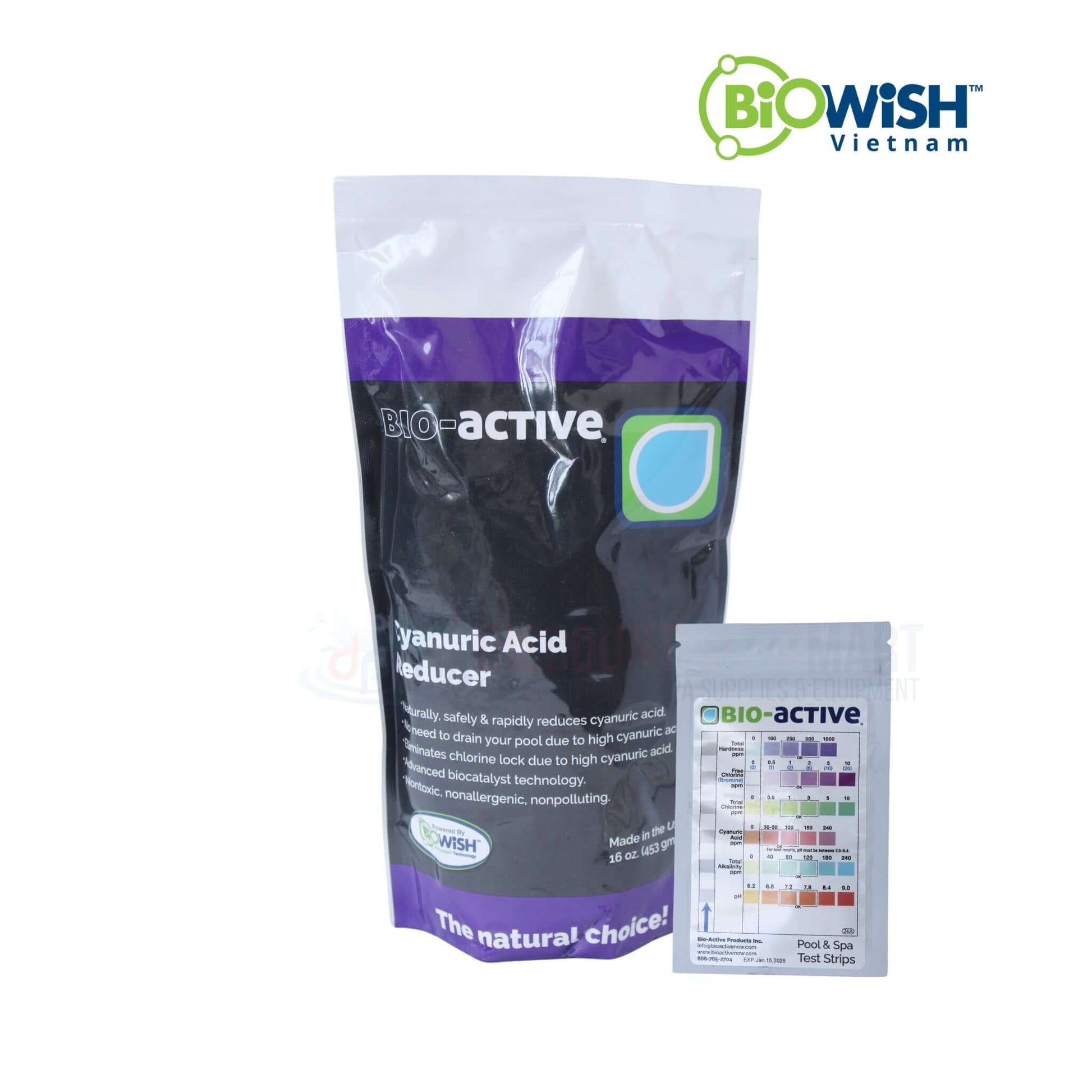 Bio-Active Cyanuric Acid Reducer 16 oz by Discount Pool Mart DPM for safe pool maintenance and improved sanitizer performance.