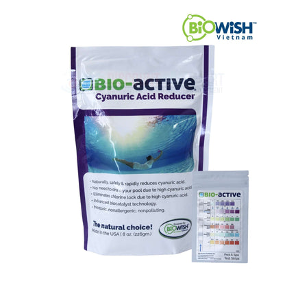Bio Active Cyanuric Acid Reducer 8 oz by Discount Pool Mart DPM, natural solution for lowering cyanuric acid levels.