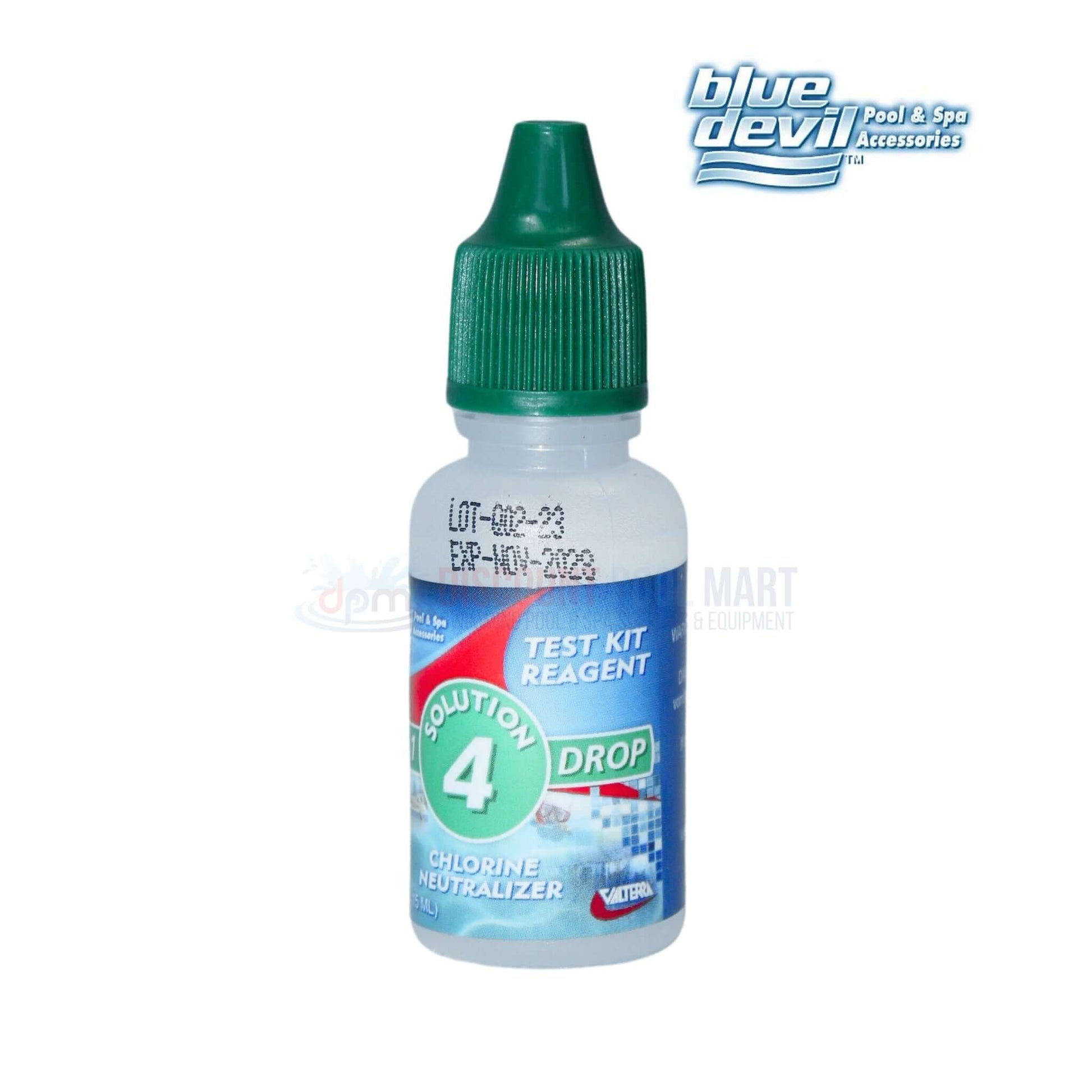 Blue Devil Chlorine Neutralizer Solution 4 Reagent 0.5 oz for pool testing from Discount Pool Mart DPM.