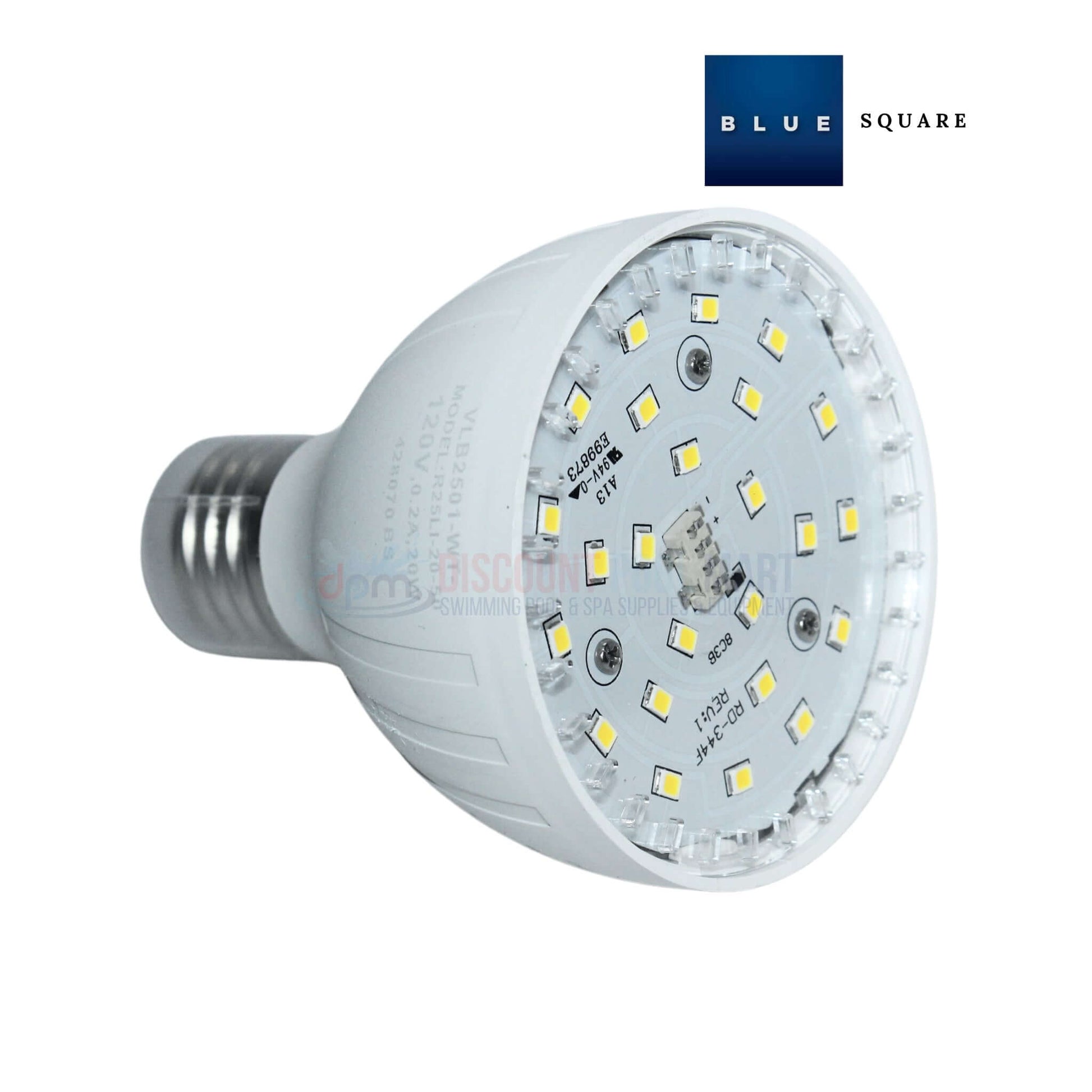 Blue Square 20W Cool White LED Spa Light Bulb VLB2501-WT from Discount Pool Mart DPM for energy-efficient illumination.