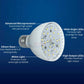 Blue Square Cool White LED Spa Light Bulb features advanced microprocessor, wide angle LEDs, high output, 20W, VLB2501-WT.