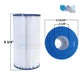C-4335 | Unicel Pentair Rainbow Dynamic 35 filter cartridge showing dimensions, pleats, and blue end caps. Discount Pool Mart, DPM.
