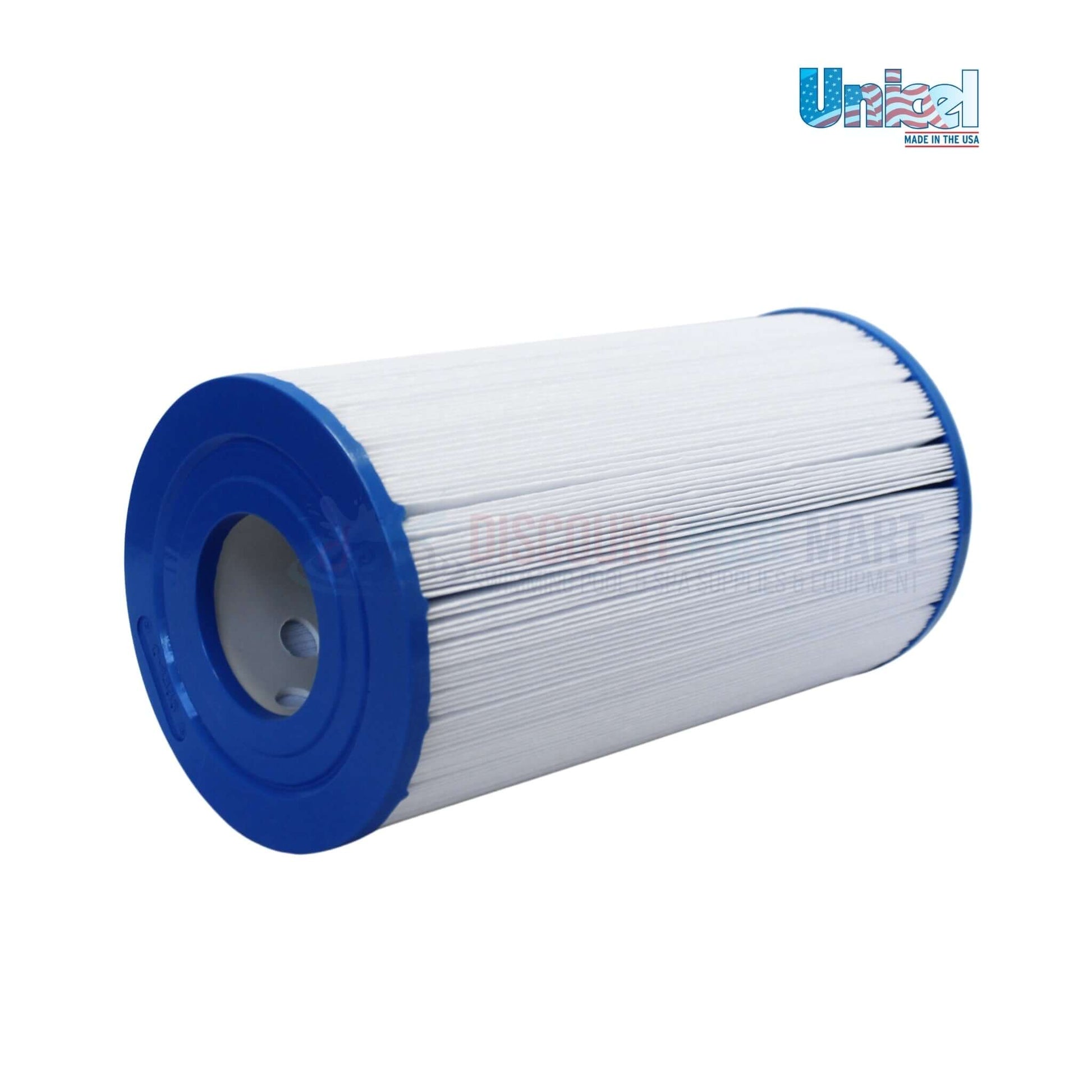 C-4335 | Unicel Pentair Rainbow Dynamic 35 pool filter cartridge showing blue end cap, 219 pleats for clear water. Discount Pool Mart.