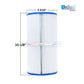 C-5345 | Unicel Rec Warehouse S2/G2 Spa Cartridge | 45 Sq. Ft. filter with measurements 5 5/16" and 10 1/8" by Discount Pool Mart.