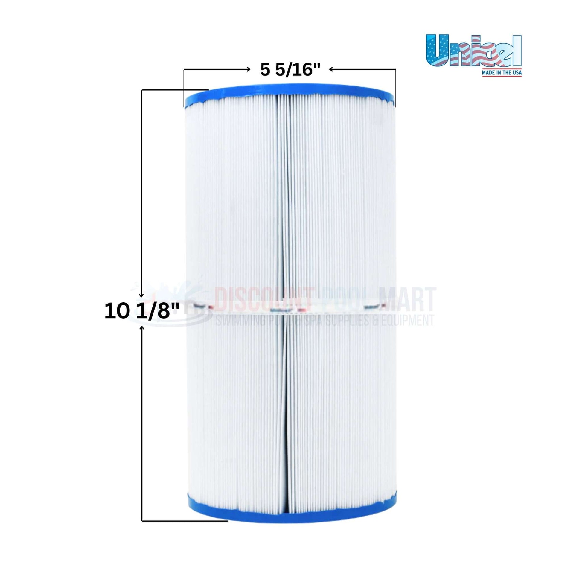 C-5345 | Unicel Rec Warehouse S2/G2 Spa Cartridge | 45 Sq. Ft. filter with measurements 5 5/16" and 10 1/8" by Discount Pool Mart.