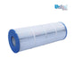 C-7652 | Unicel Swimquip/Posi-Clean 50 Sq. Ft. Cartridge with blue end caps, shown from the side, ideal for pool supplies at Discount Pool Mart.